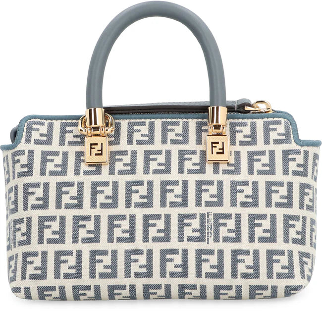 Fendi Mini Bauletto By The Way women’s bag in beige leather with gold-tone hardware and top handle.