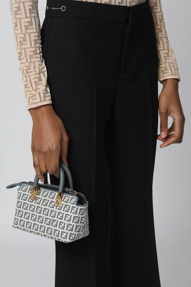 Fendi Mini Bauletto By The Way women’s bag in beige leather with silver hardware and top handle.