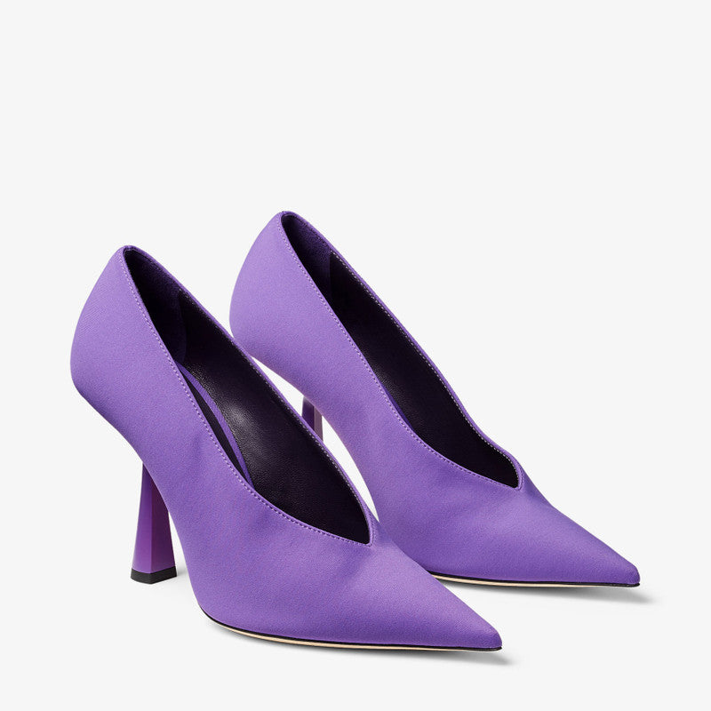 Jimmy Choo Maryanne 100 Cassis Lycra Pointed-Toe Pumps
