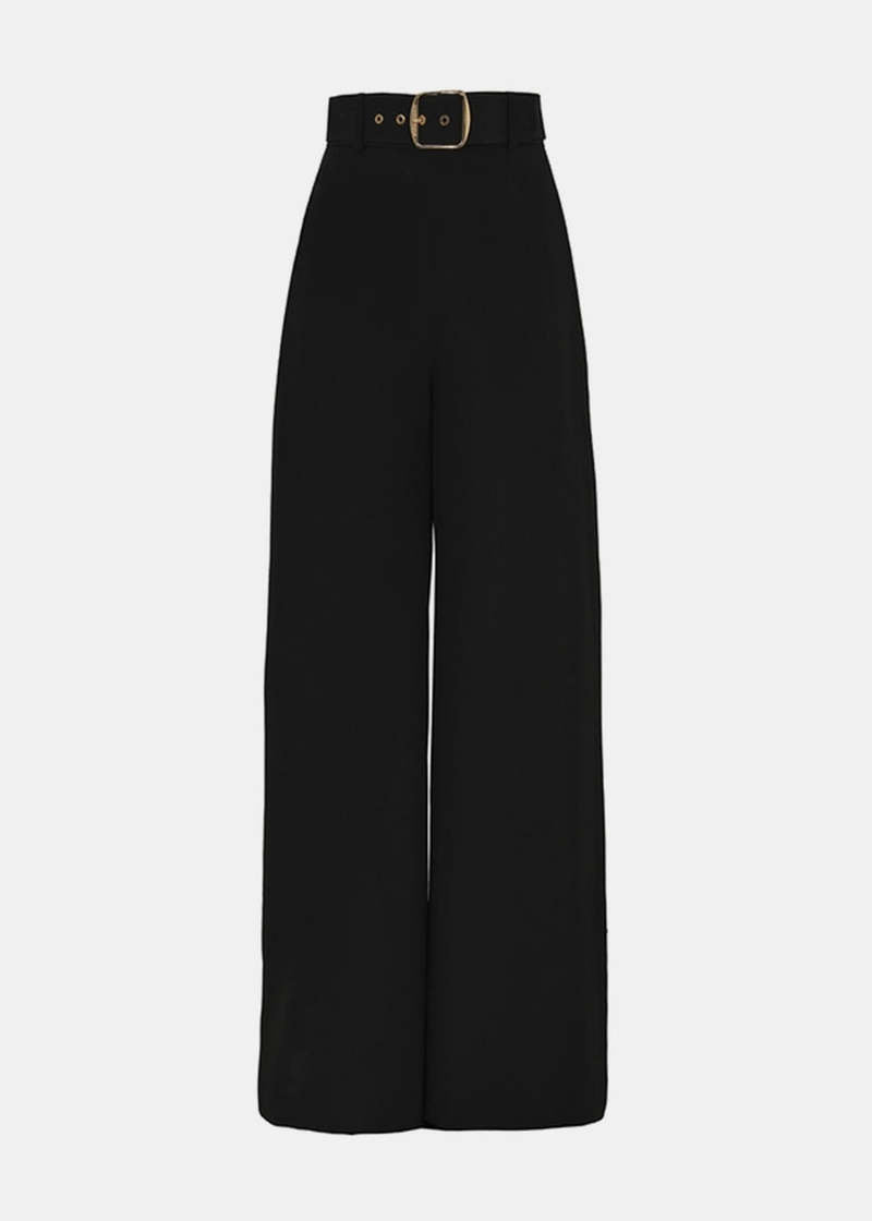 Black Zimmermann women's track pants with a relaxed fit, featuring a drawstring waist and sporty style.