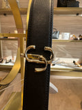 Jimmy Choo Black Leather logo belt