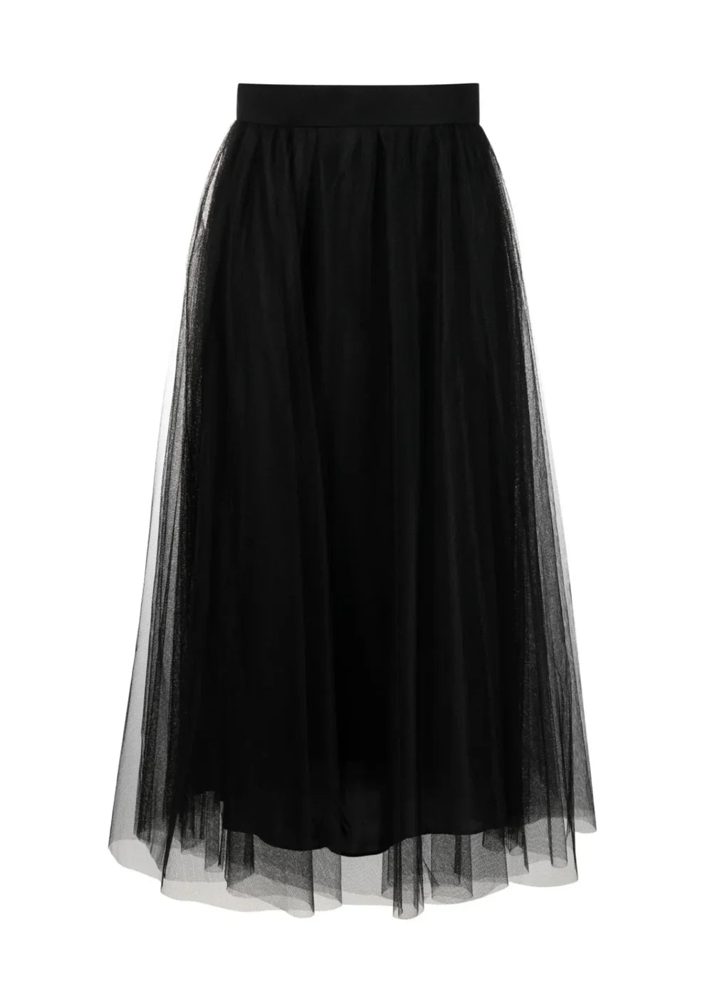 Black high waist tulle skirt for women by Zimmermann, featuring a flowy design and intricate tulle fabric.
