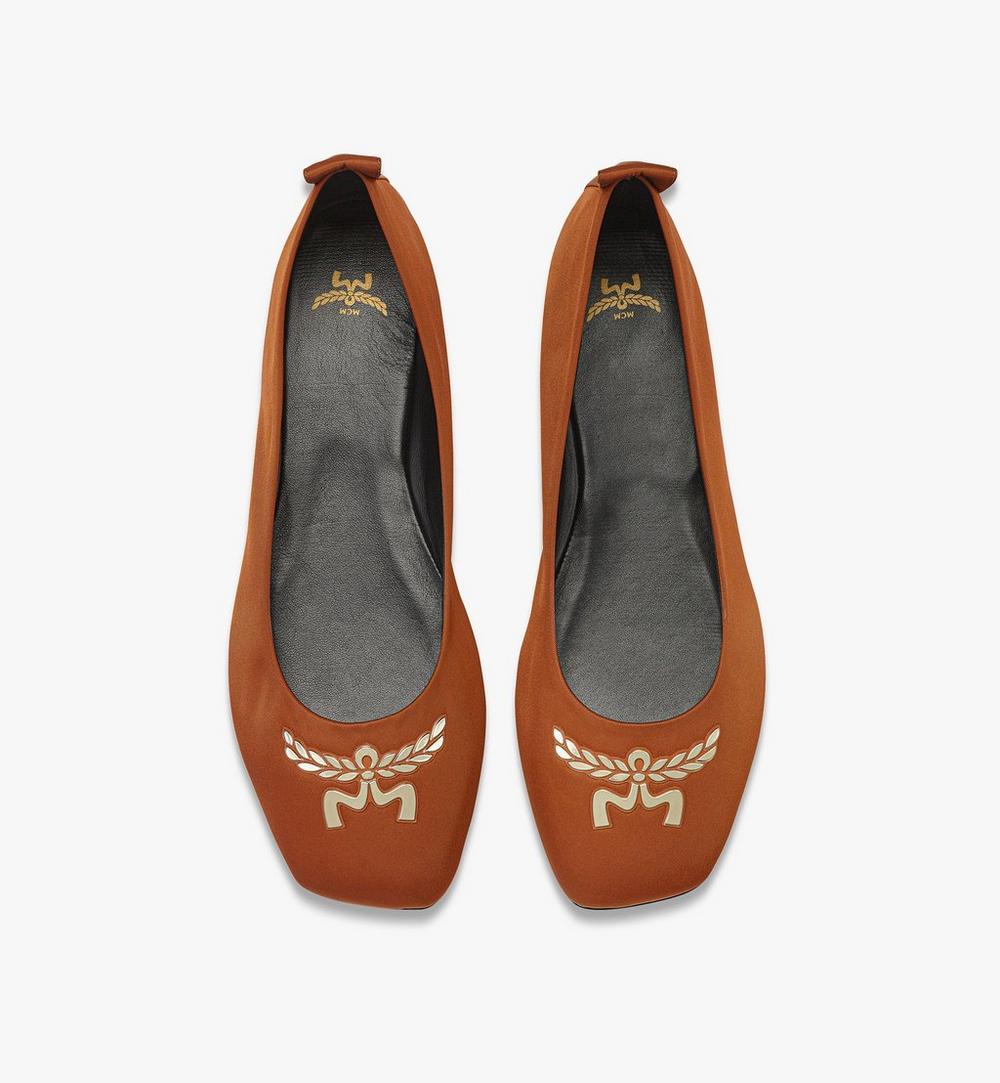 MCM women's blue ballerina shoes made from ECONYL® material, stylish and comfortable for everyday wear.