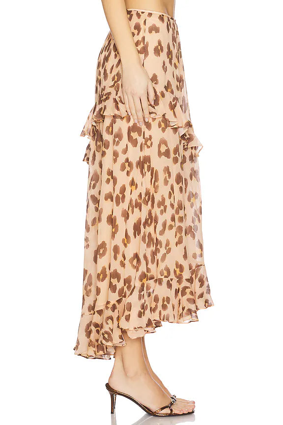 Zimmermann Illuminate Asymmetric Skirt for women, featuring a stylish, flowing design with an asymmetric hem and elegant details.