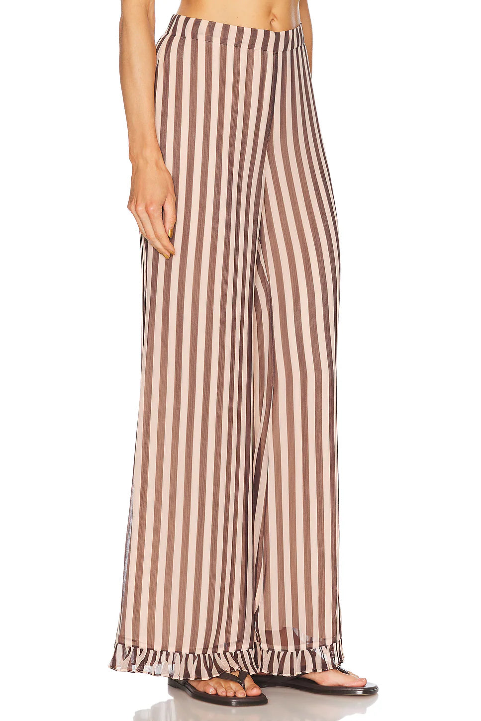 Zimmermann Balance Ruffle Flare Pant for women, featuring ruffle details and a flattering flare silhouette, in a stylish design.
