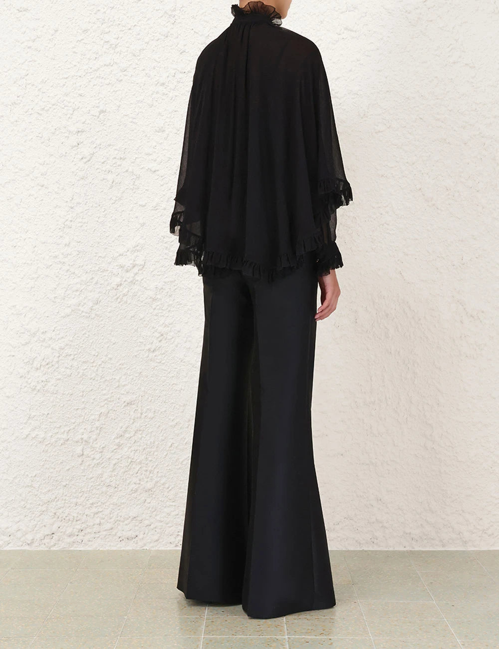 Zimmermann Illuminate Cape Shirt for women, featuring flowy fabric and elegant design, shown in a stylish front view.