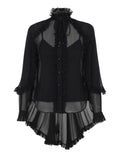 Women’s Zimmermann Illuminate Cape Shirt featuring flowing fabric and elegant design, perfect for stylish daytime wear.