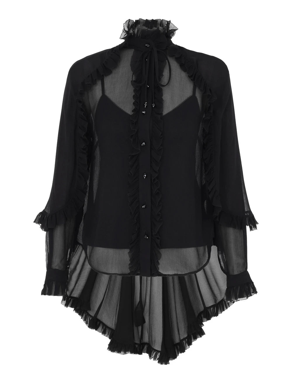 Women’s Zimmermann Illuminate Cape Shirt featuring flowing fabric and elegant design, perfect for stylish daytime wear.