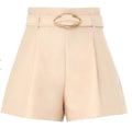 Zimmermann Illuminate tailored shorts in macadamia color, women's apparel with a relaxed fit and tailored design.