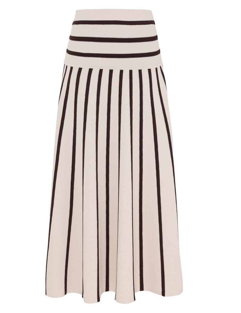 Zimmermann Illuminate Stripe Midi Skirt for women, featuring a stylish striped design and midi length, perfect for chic everyday wear.