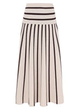 Zimmermann Illuminate Stripe Midi Skirt for women, featuring a stylish striped design and midi length, perfect for chic everyday wear.