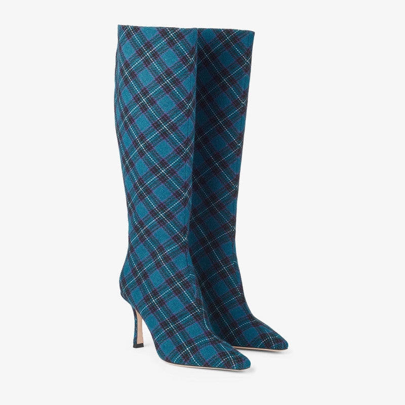Jimmy Choo Agathe 85mm Check-pattern Boots