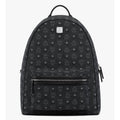 MCM Stark Backpack in denim Visetos XL, women's bag featuring a spacious design with the iconic monogram pattern and sturdy straps.