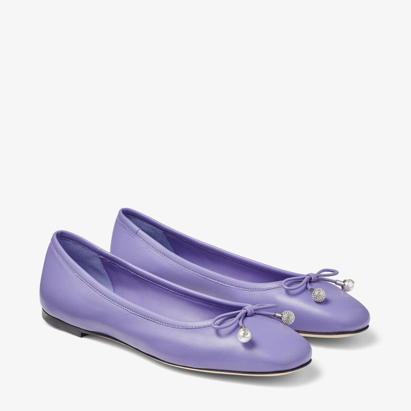 Jimmy Choo Elme Flat Tanzanite Nappa Leather Flats