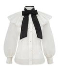 Zimmermann Illuminate Pierrot Shirt for women, lightweight blouse with ruffled details and floral print, stylish women's apparel.