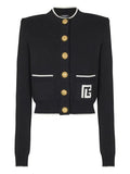 Balmain Paris Black Knitted Cardigan