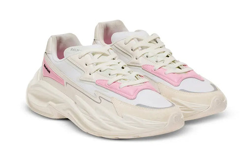 Balmain Run Row Sneakers – White & Pink