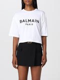 Balmain logo Cropped Cotton T-shirt