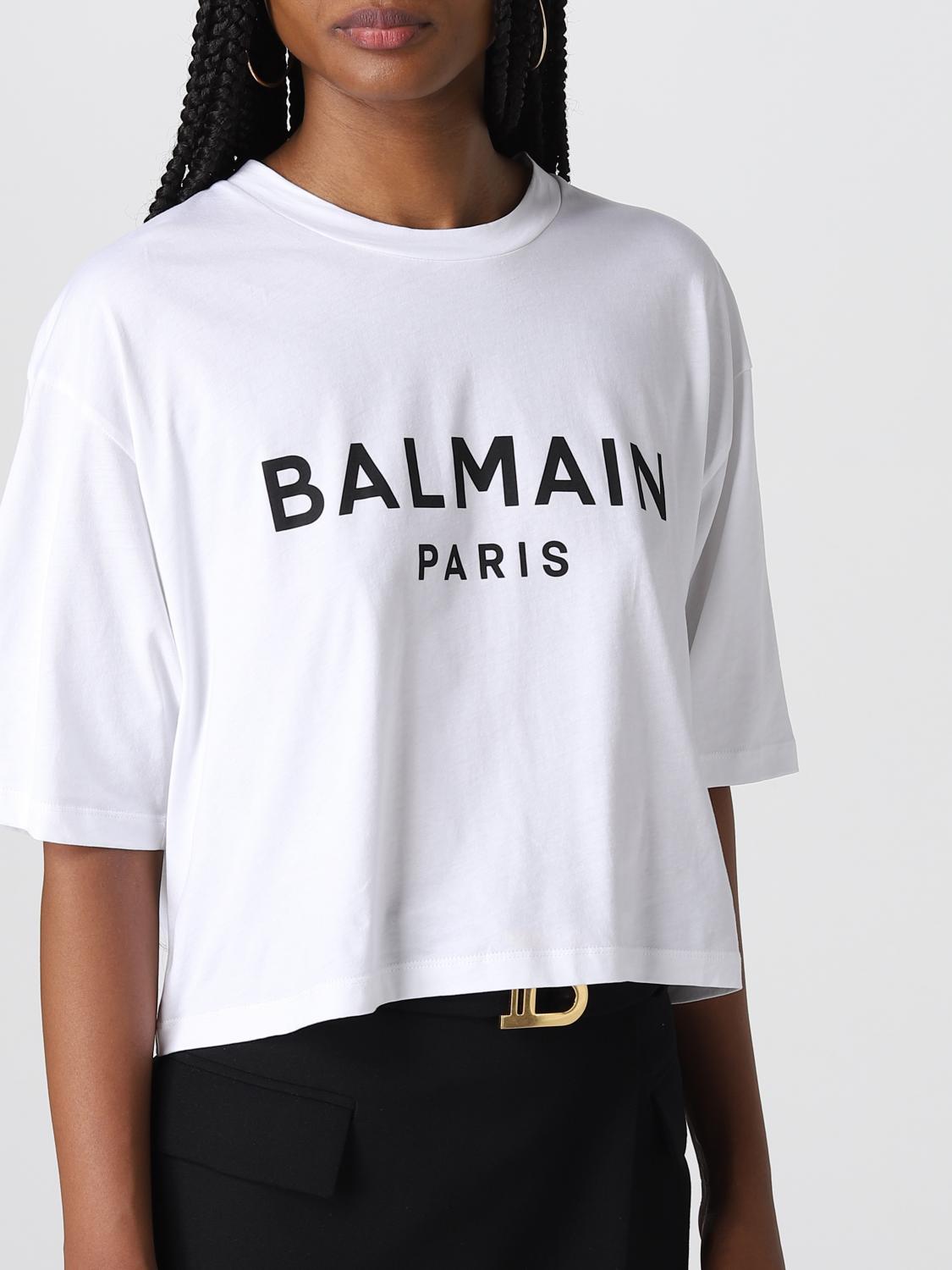Balmain logo Cropped Cotton T-shirt