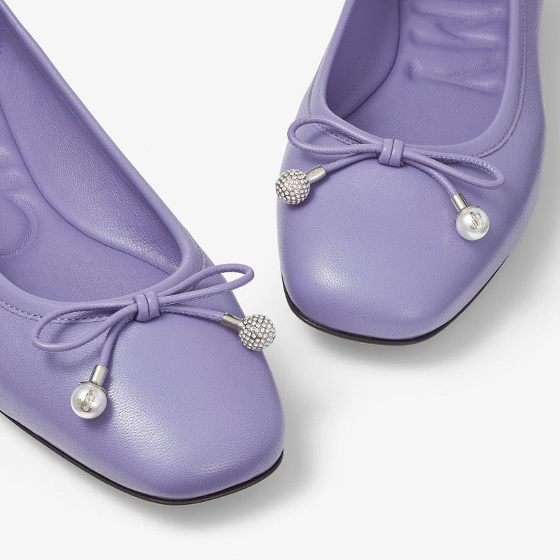 Jimmy Choo Elme Flat Tanzanite Nappa Leather Flats