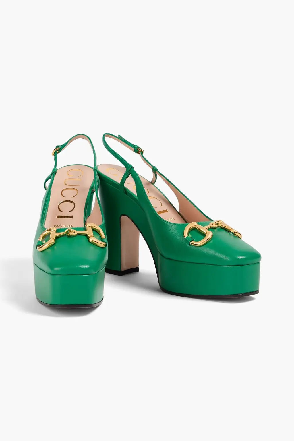 Gucci Nappa Leather Platform Slingback Pumps
