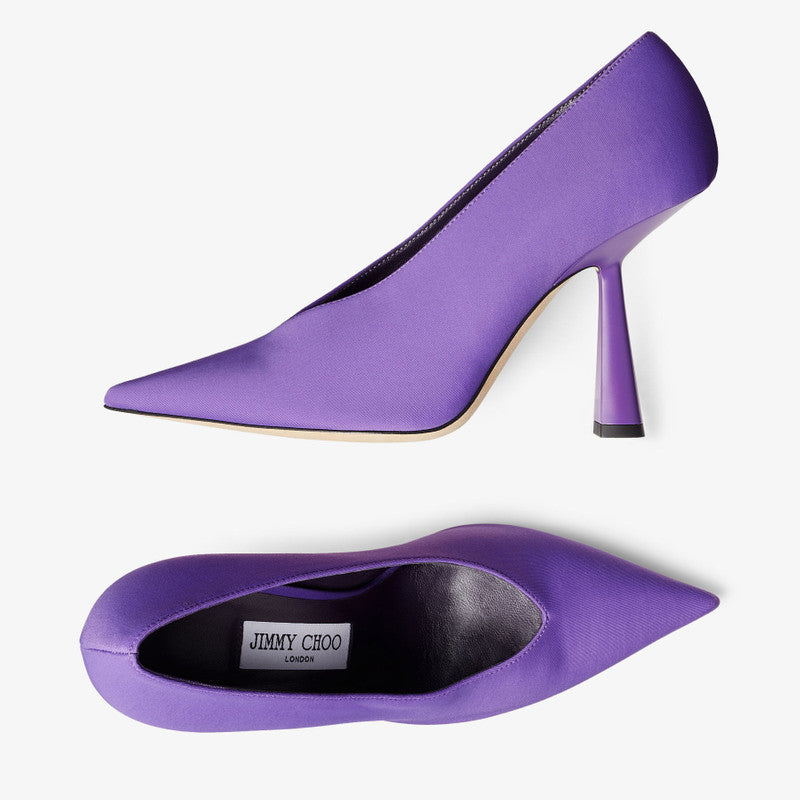 Jimmy Choo Maryanne 100 Cassis Lycra Pointed-Toe Pumps