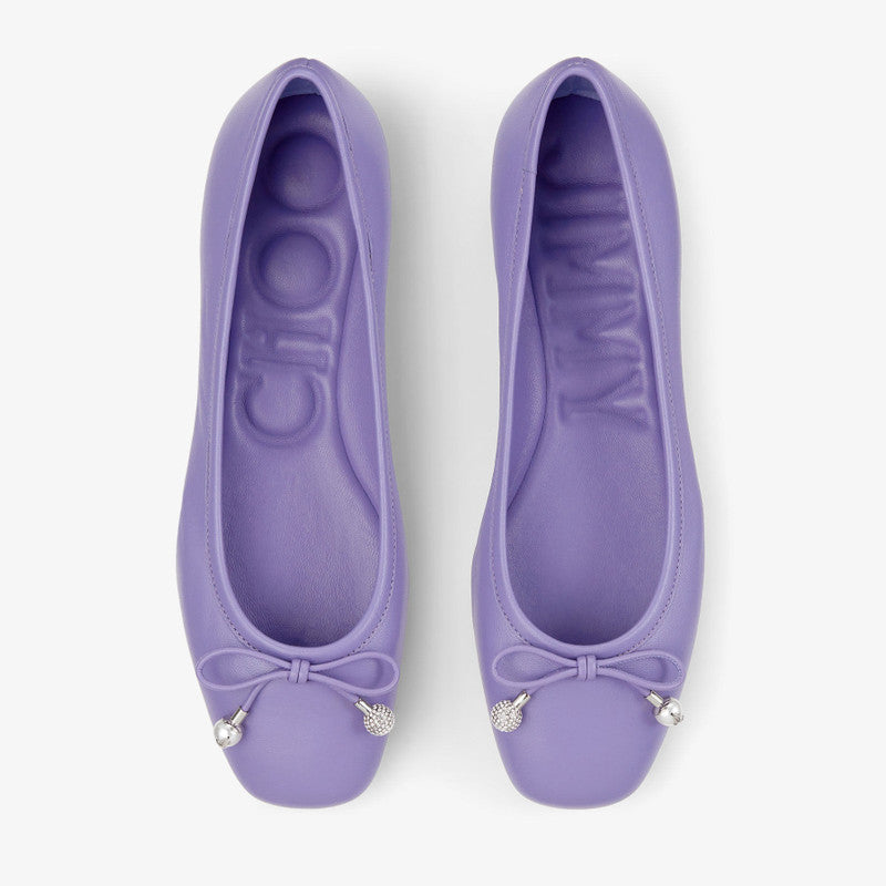 Jimmy Choo Elme Flat Tanzanite Nappa Leather Flats