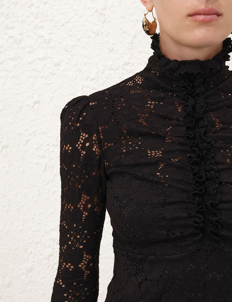 Zimmermann lace tunic for women with delicate lace details and lightweight fabric, perfect for elegant casual wear.