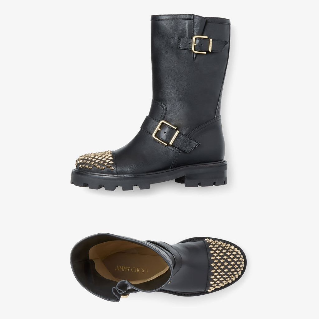 Jimmy Choo Biker II Stud-embellished Boots