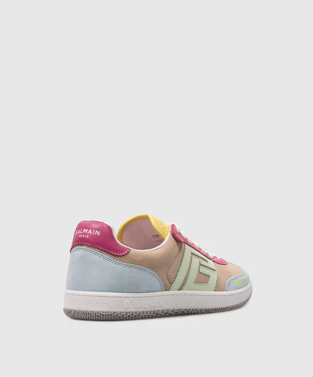 Balmain Retro Court Suede Sneakers – Multicolor