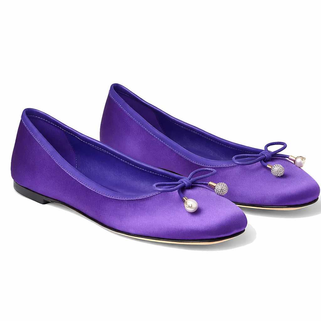 Velvet Jimmy Choo Elme ballet flats for women, stylish and elegant pumps with a sleek design and comfortable fit.