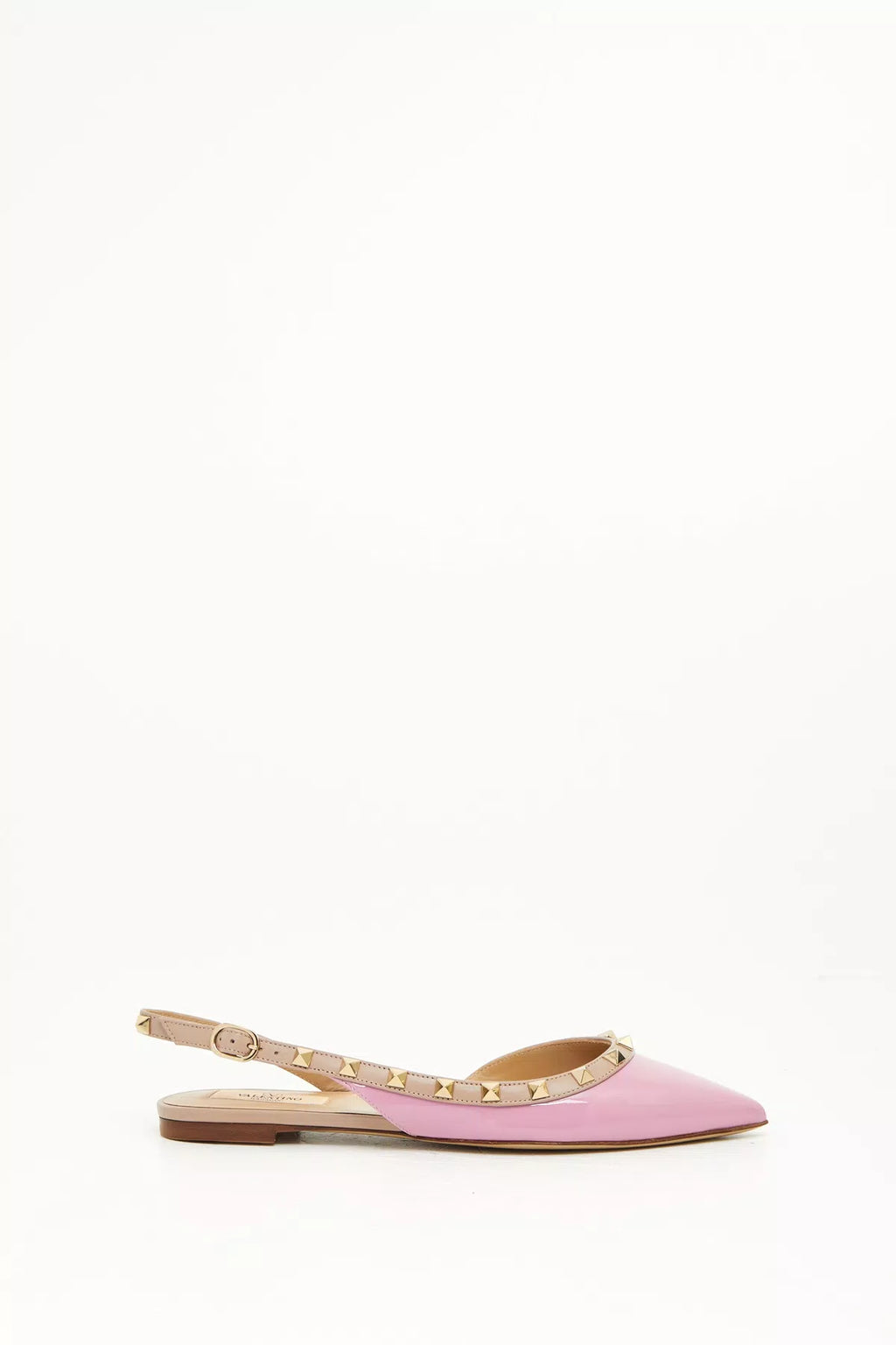 Valentino Rockstud patent leather ballerinas for women, featuring signature studs and sleek design.