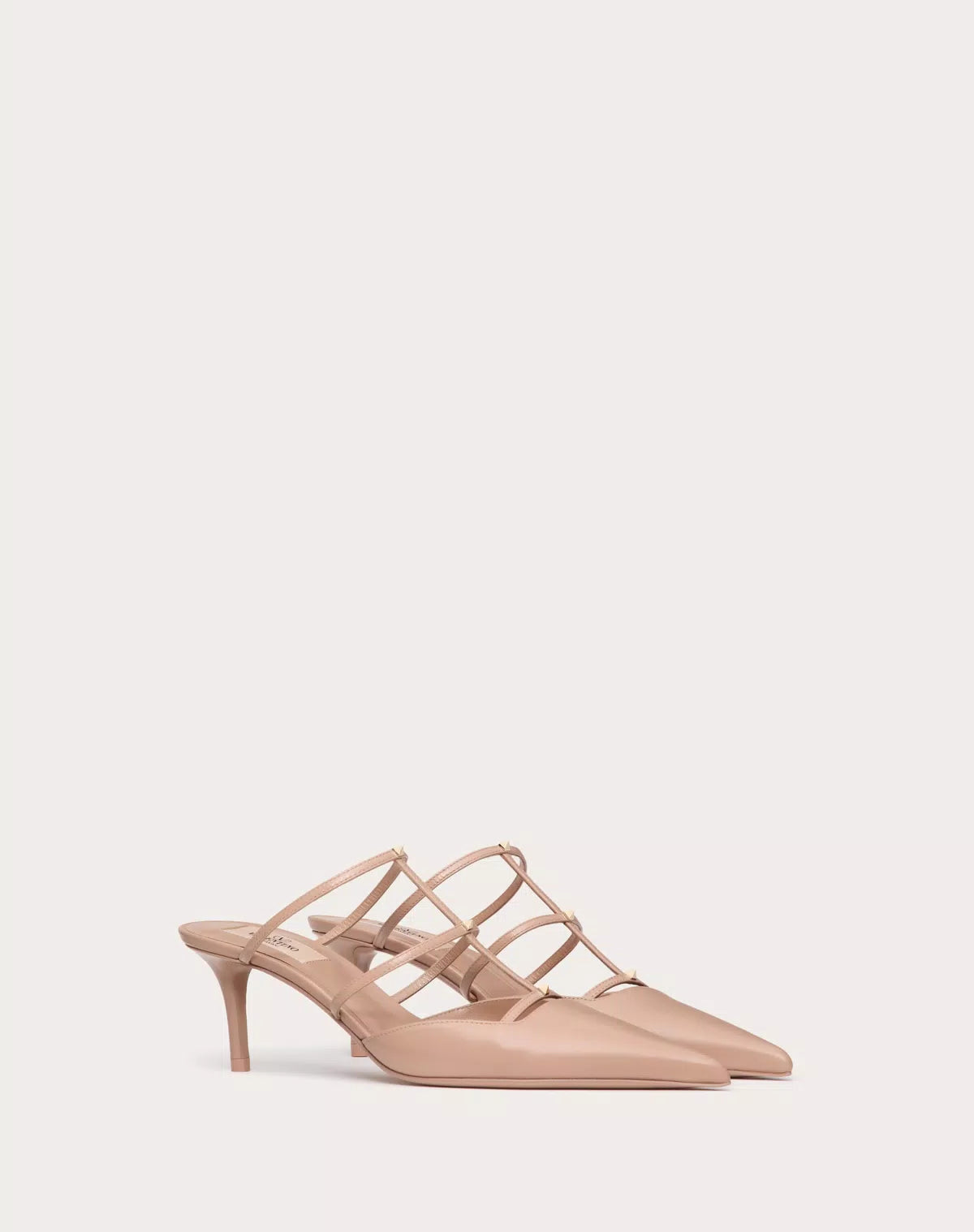 Rockstud Wispy Calfskin Mule 60 mm