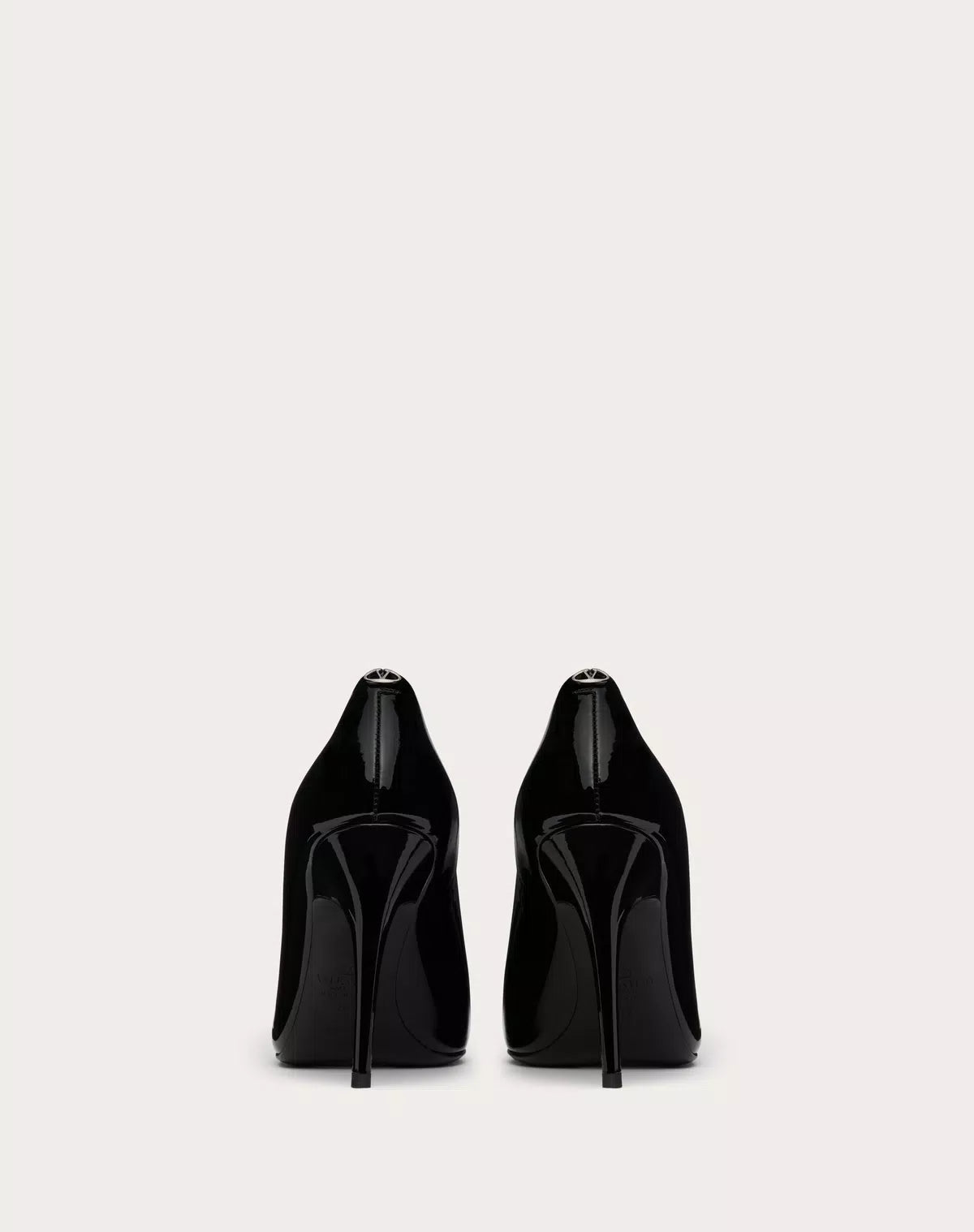 Valentino Garavani Le Salon 105mm patent leather pumps for women, elegant high heels with sleek shiny finish.