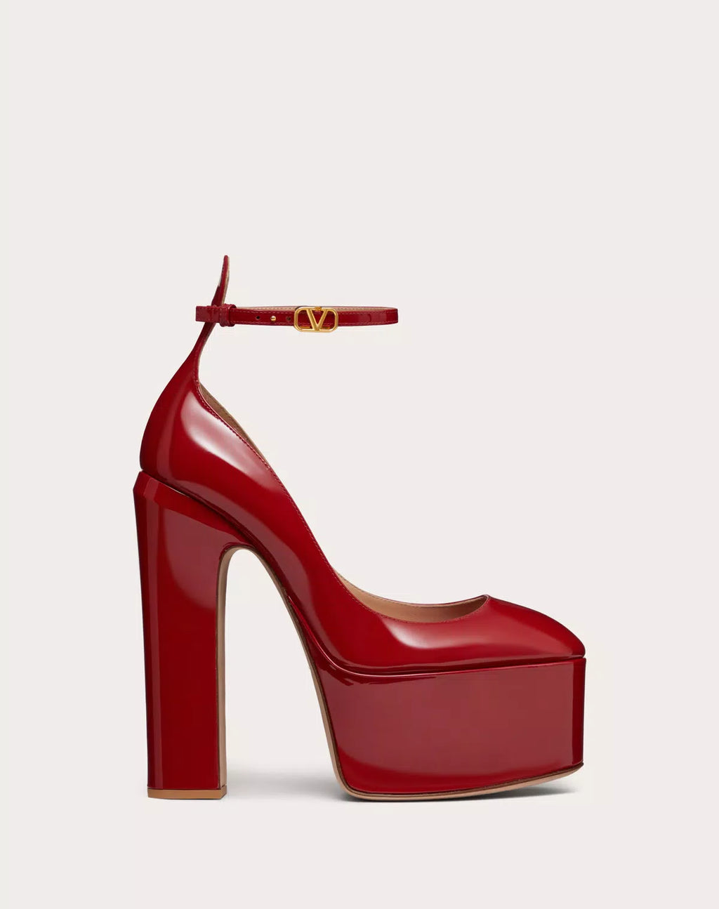 Valentino Garavani Tan-go platform pumps in shiny patent leather with 155mm heels, women's stylish high-heeled shoes