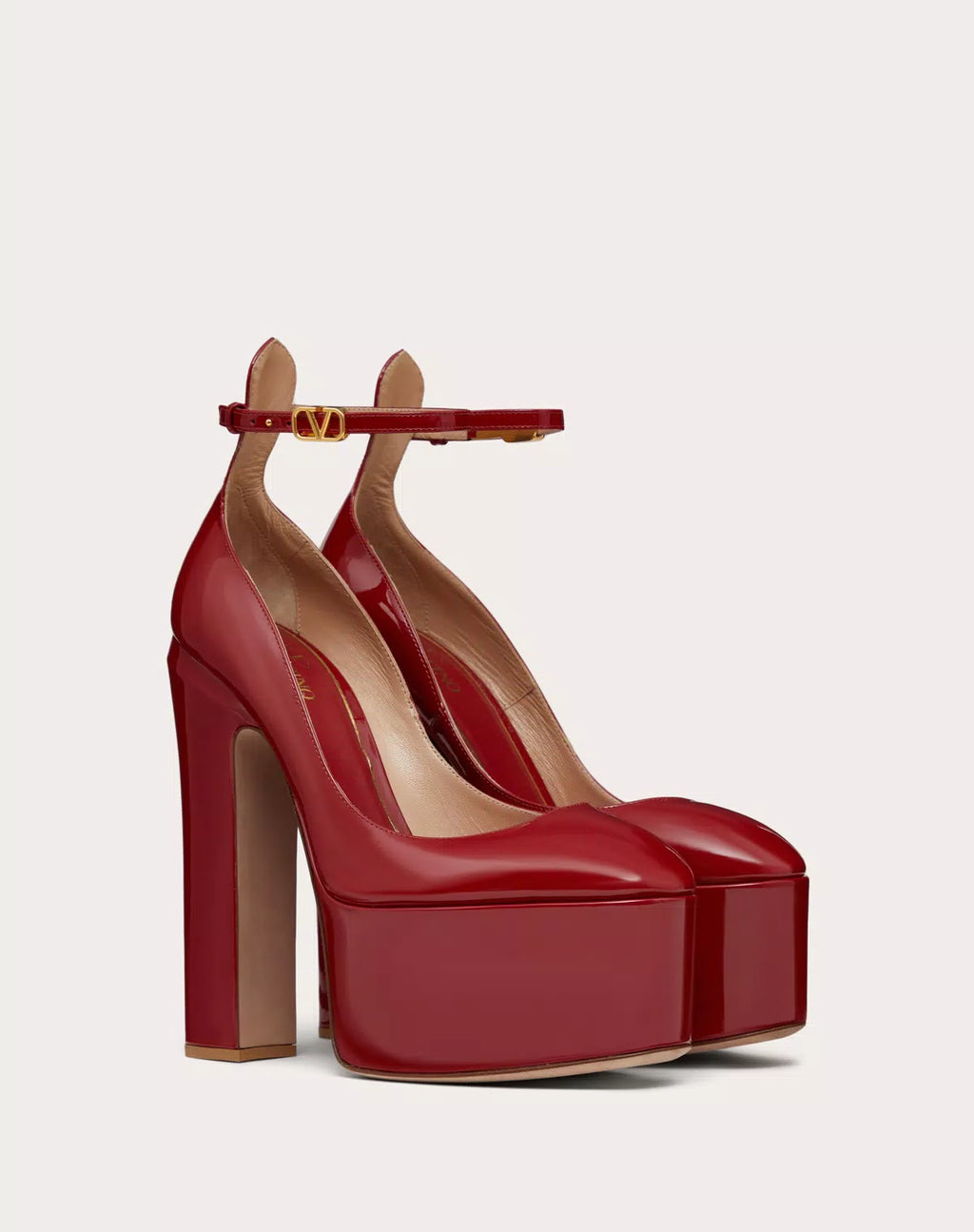 Valentino Garavani Tan-go platform pumps in patent leather with 155mm heel, stylish women's shoes with sleek design