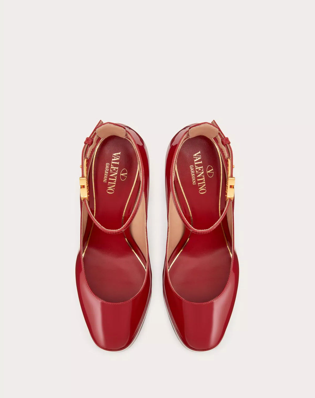 Valentino Garavani Tan-go platform pump in shiny patent leather with 155mm heel, women's stylish high heel footwear.