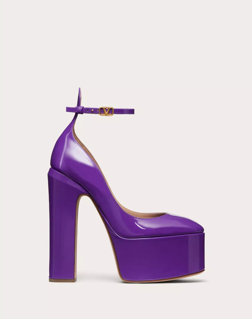 Valentino Garavani Tan-go platform pump in patent leather with 155mm heel, women's stylish high-heeled shoes.