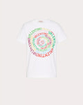 Women’s Valentino Loop Jersey T-shirt featuring a stylish design, made from soft jersey fabric for a comfortable fit.