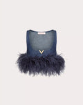Valentino chambray denim top for women featuring a casual fit and stylish design, perfect for everyday wear.