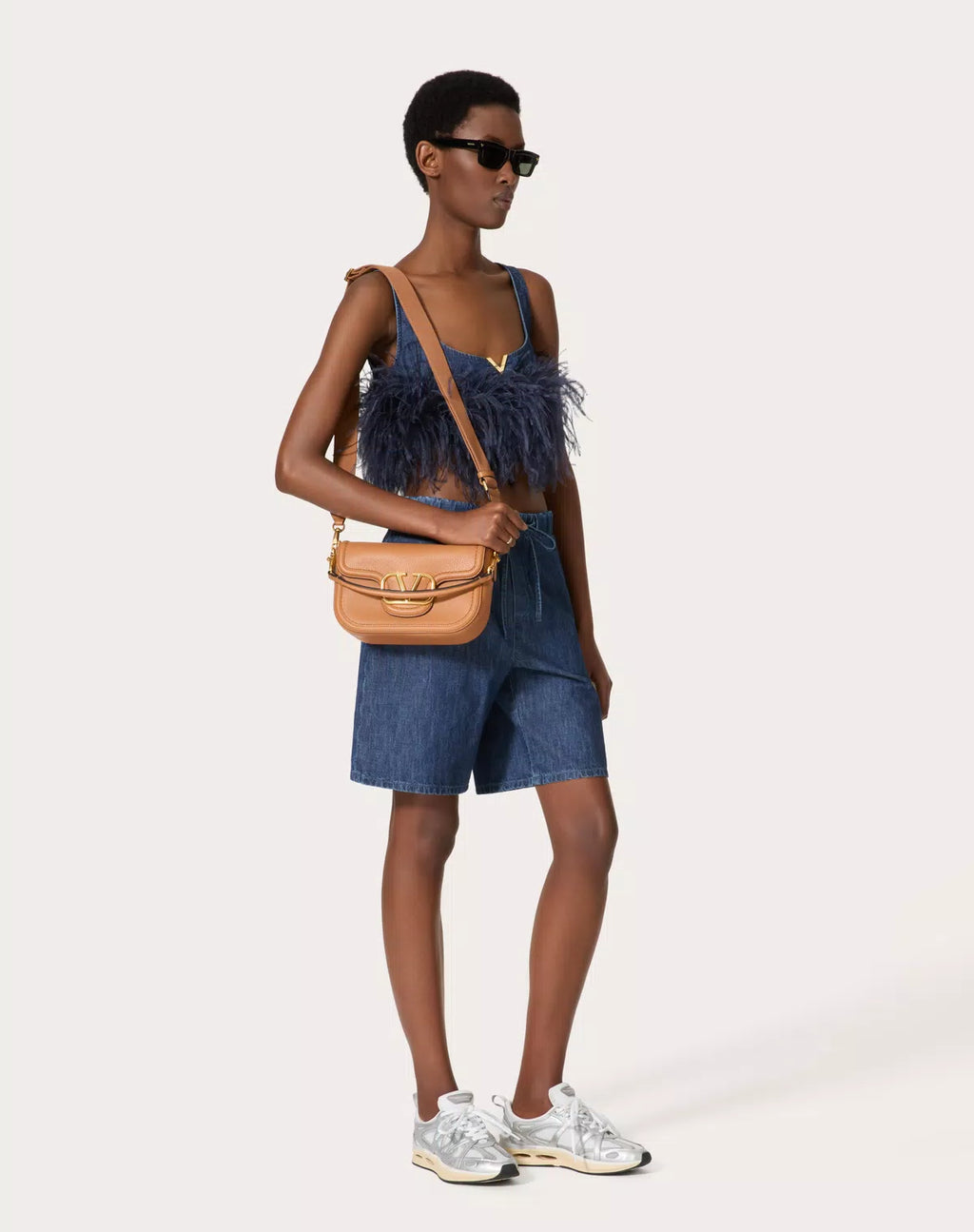 Valentino chambray denim top for women, stylish casual shirt with button details and long sleeves, from Shopportunity.