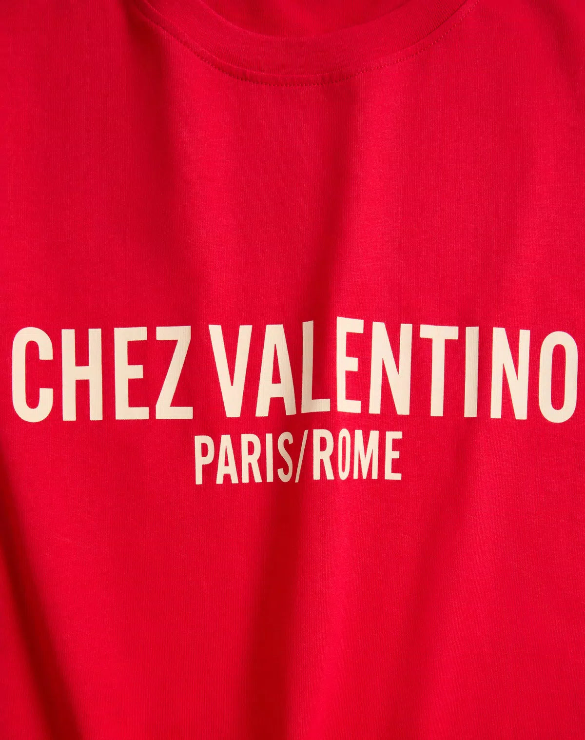 Jersey Cotton T-shirt With Chez Valentino Print