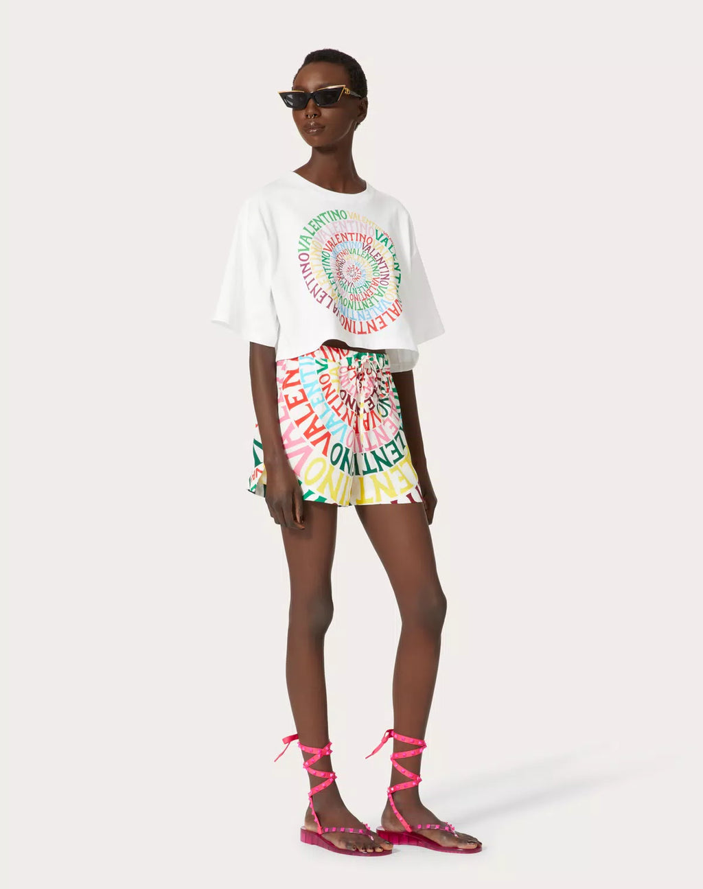 Women’s Valentino Loop Jersey T-shirt featuring a relaxed fit and soft fabric, ideal for casual wear.