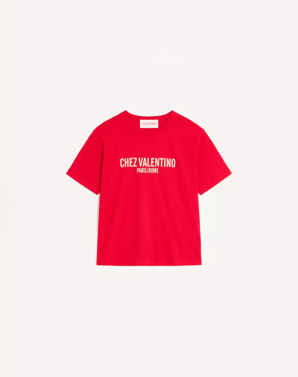 Jersey Cotton T-shirt With Chez Valentino Print