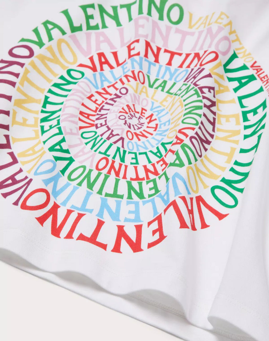 Valentino Loop Jersey Women's T-shirt in black with a round neckline and short sleeves, made of soft jersey fabric.
