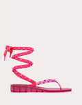 Valentino Rockstud rubber thong sandal for women with matching studs and 30mm heel, stylish and comfortable footwear.