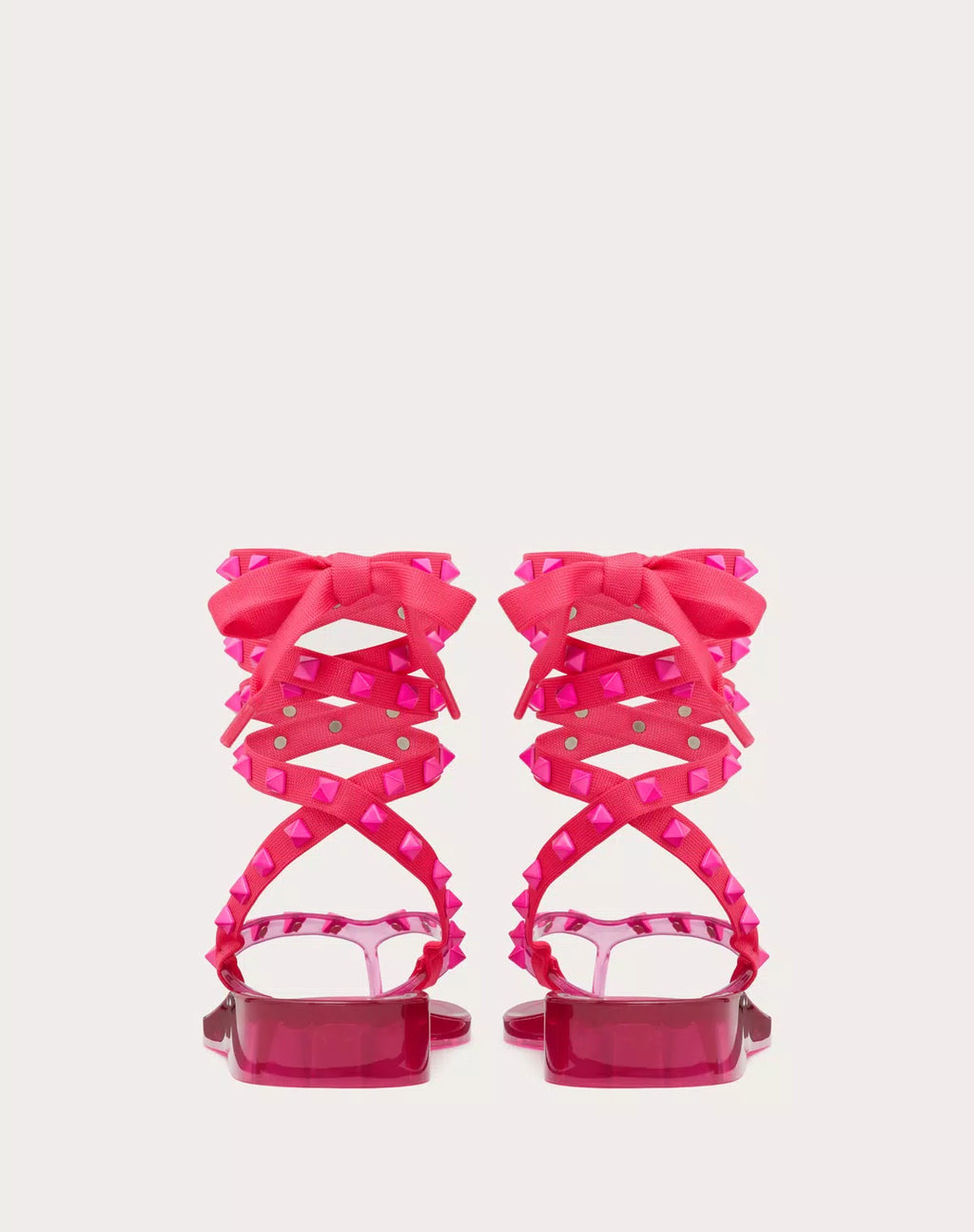 Valentino Rockstud rubber thong sandal for women with matching studs and 30mm heel, stylish and comfortable footwear.