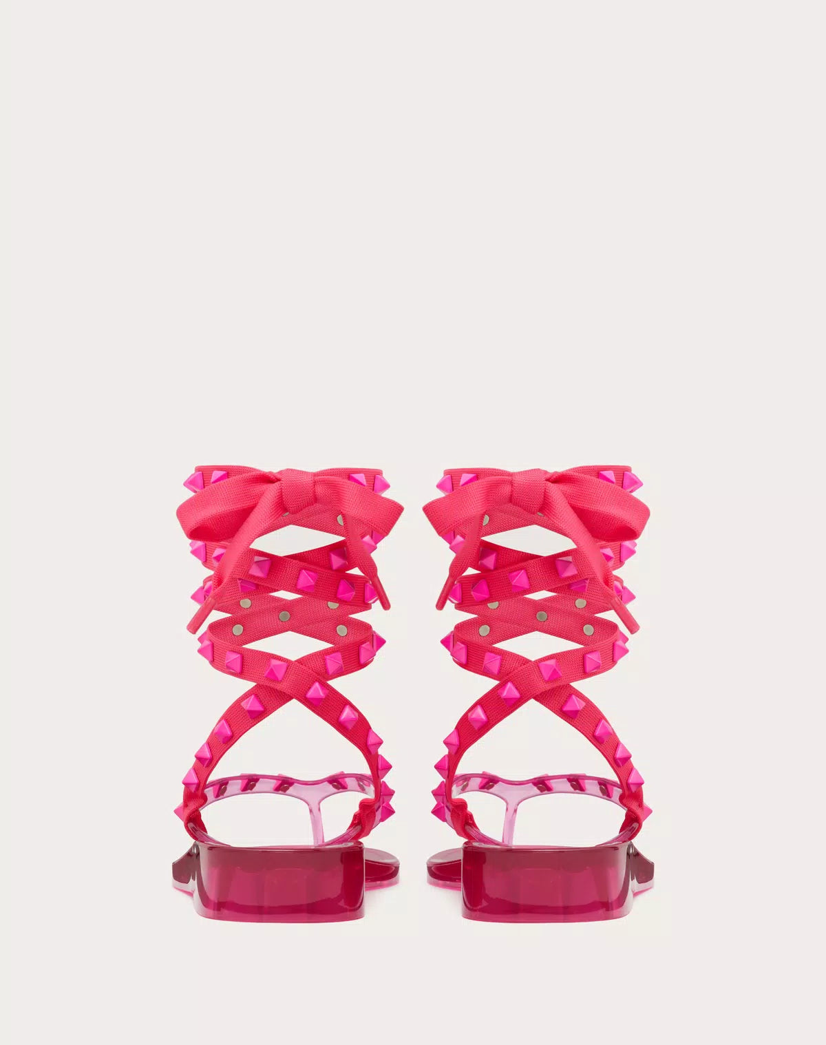 Valentino Rockstud rubber thong sandal for women with matching studs and 30mm heel, stylish and comfortable footwear.