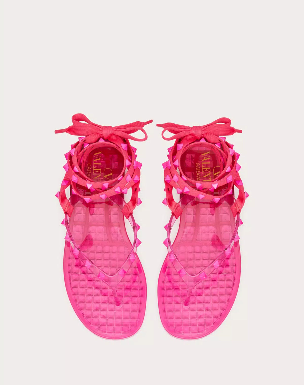 Valentino Rockstud rubber thong sandal for women with matching studs and 30mm heel, stylish and comfortable footwear.