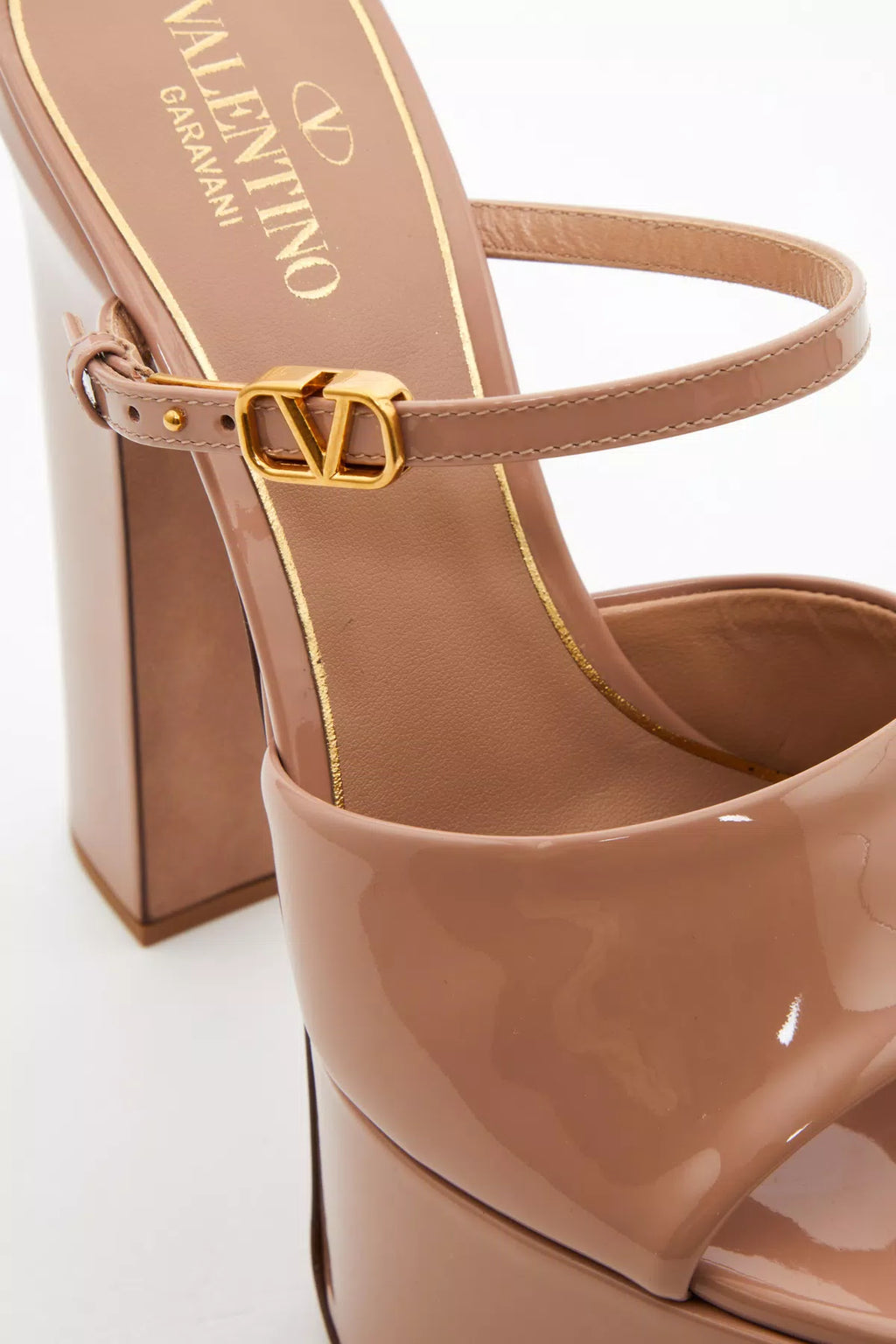 Valentino Garavani Tan-go Platform Patent Leather Slide 155mm